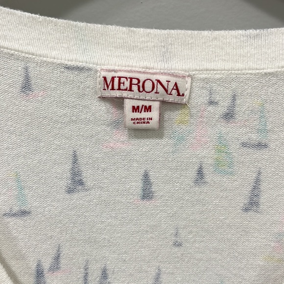 NWOT Merona sailboat print cardigan - Picture 2 of 6